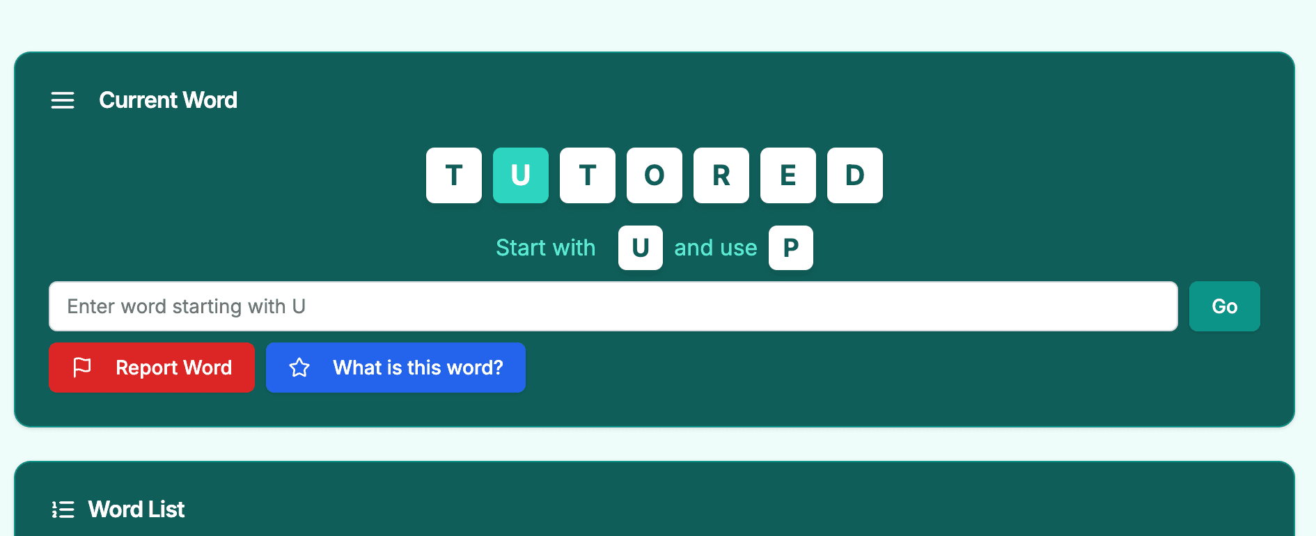 WordyFun - Interactive Word Chain Game